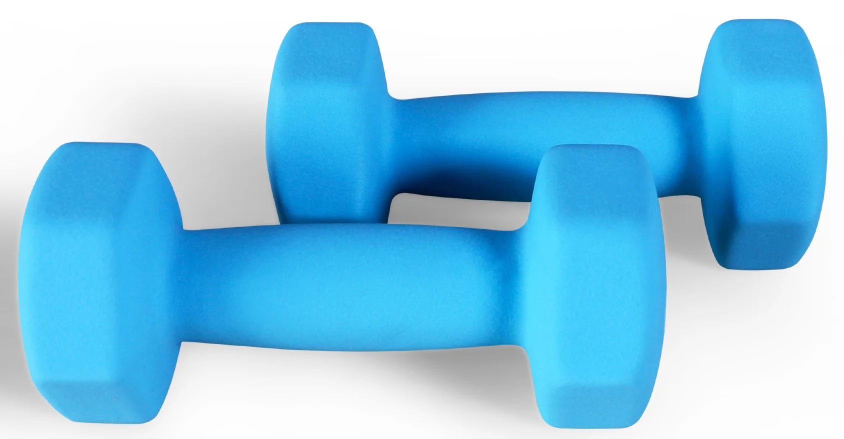 All-Purpose Neoprene Dumbbells, 6 Lb Pair, Blue, Hex Shape for Strength Training